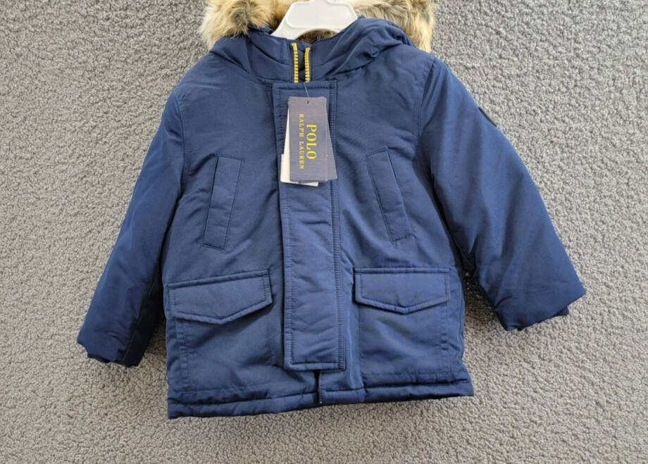 Polo Ralph Lauren Artificial-fur-Trim Down Parka Jacket Toddler Boys' 2 Navy L/S