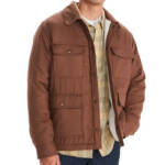 Marmot Ridgefield Fleece-Lined Flannel Shirt Jacket Men's L Pinecone Front Snap