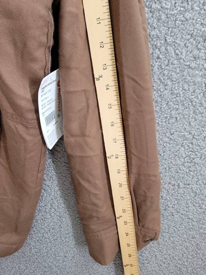 Marmot Ridgefield Fleece-Lined Flannel Shirt Jacket Men's L Pinecone Front Snap