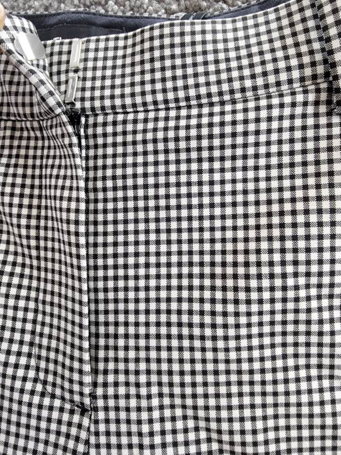 Theory Tailored Check Cropped Pants Women' 00 Black Multi Wool Blend Hook & Bar