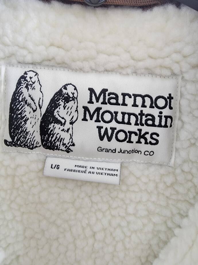 Marmot Ridgefield Fleece-Lined Flannel Shirt Jacket Men's L Pinecone Front Snap