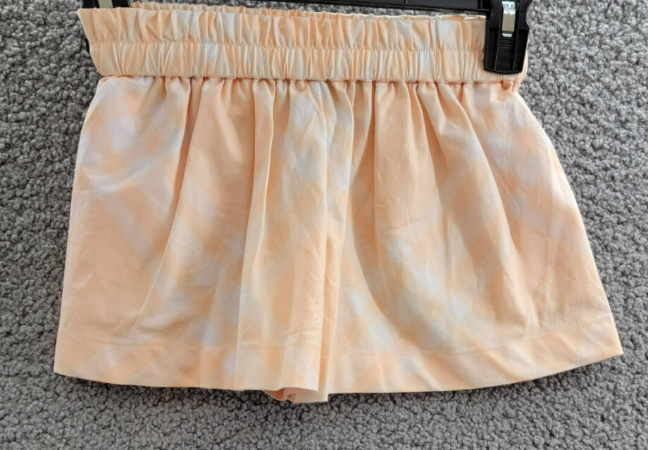 Burberry Woven Check Shorts Toddler Girls 2Y Pastel Peach Elastic Waist Pull On