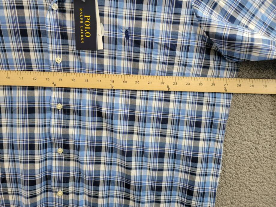 Polo Ralph Lauren Big & Tall Plaid Stretch Poplin Shirt Men's XLT Blue Multi L/S