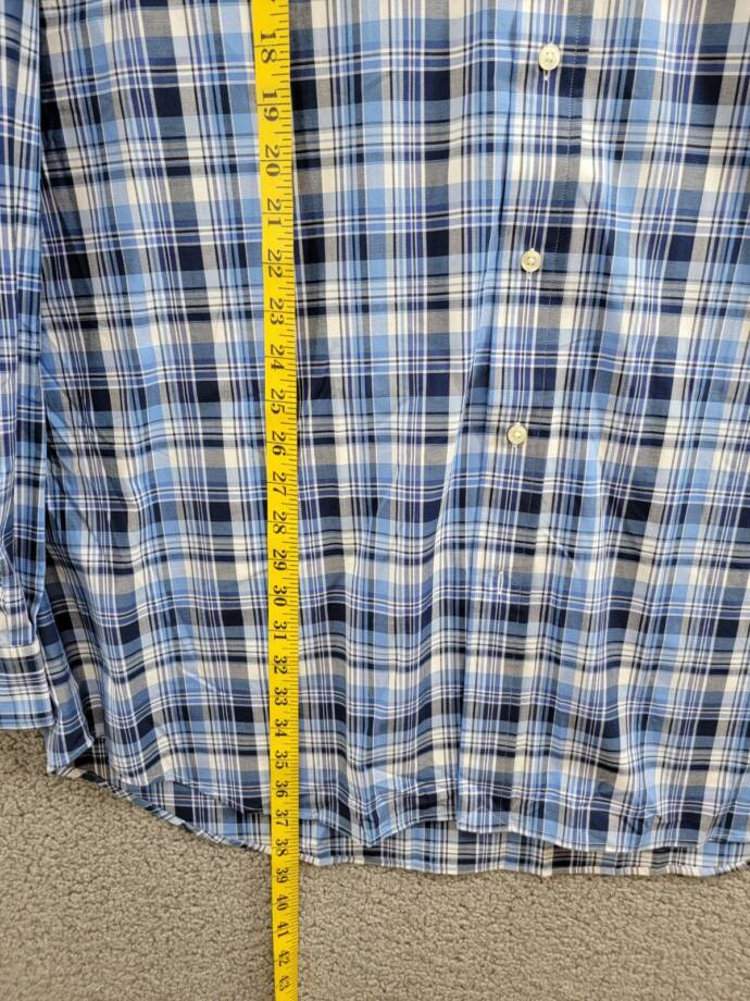 Polo Ralph Lauren Big & Tall Plaid Stretch Poplin Shirt Men's XLT Blue Multi L/S