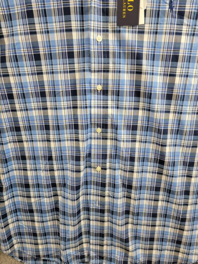 Polo Ralph Lauren Big & Tall Plaid Stretch Poplin Shirt Men's XLT Blue Multi L/S