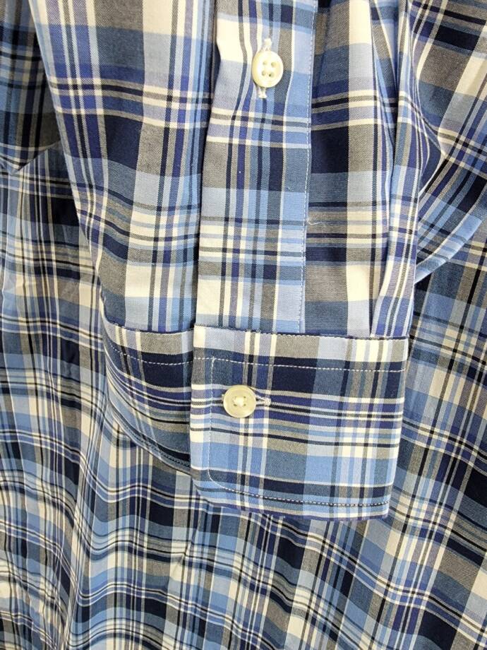 Polo Ralph Lauren Big & Tall Plaid Stretch Poplin Shirt Men's XLT Blue Multi L/S