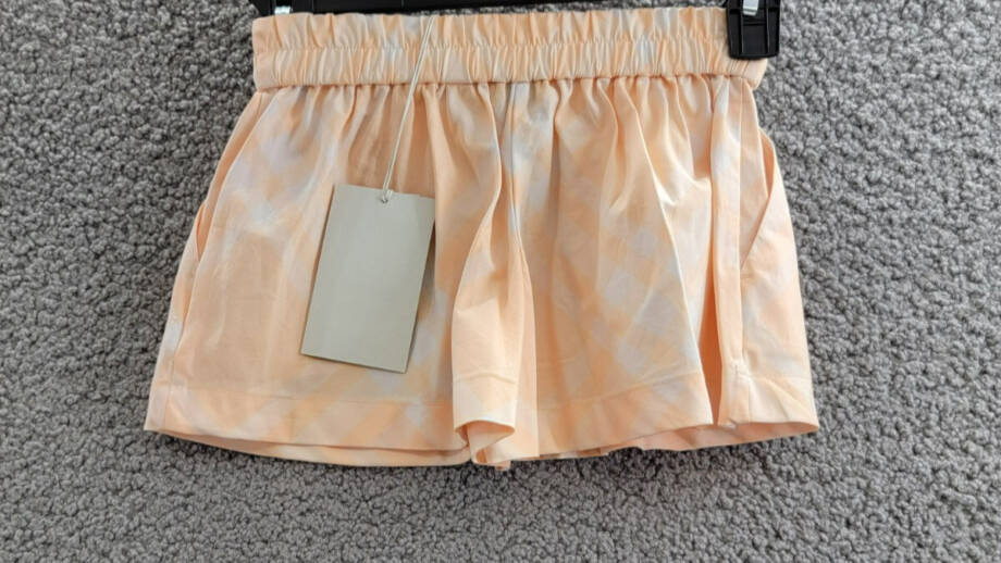 Burberry Woven Check Shorts Toddler Girls 2Y Pastel Peach Elastic Waist Pull On