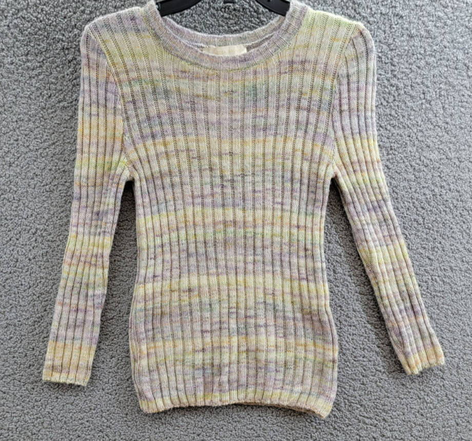VANESSA BRUNO Arielle Wool Blend Ribbed Crewneck Sweater Womens S Multi Pullover