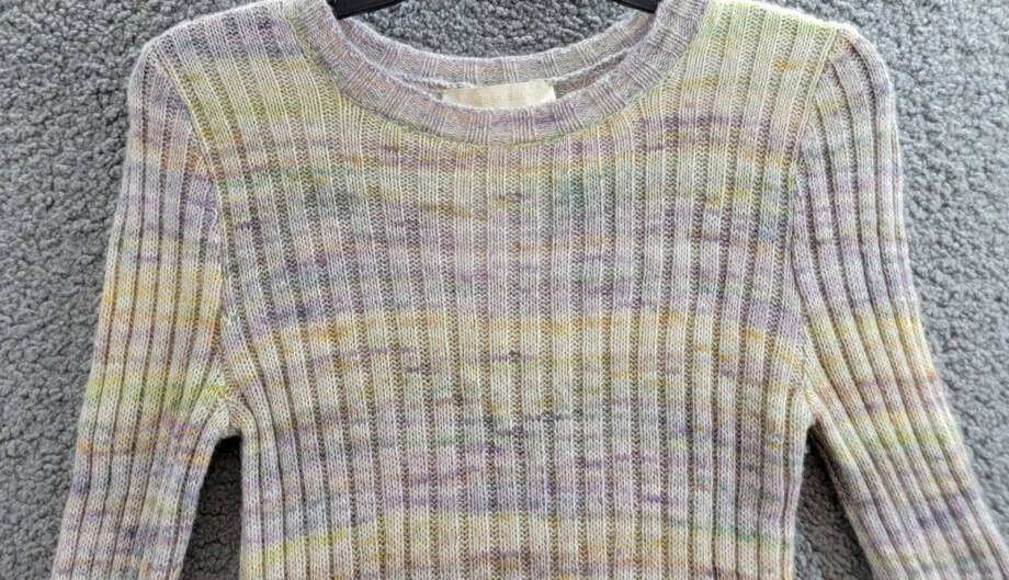 VANESSA BRUNO Arielle Wool Blend Ribbed Crewneck Sweater Womens S Multi Pullover