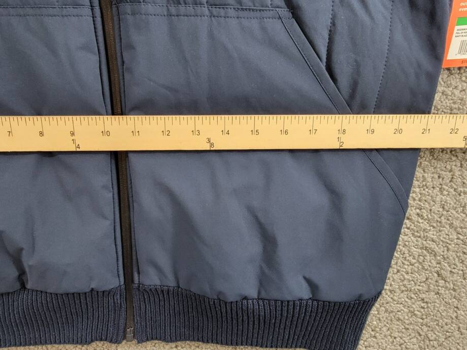BASS OUTDOOR Mixed Media Zip-Front Hooded Sweater Jacket Men's L Navy Blaze L/S
