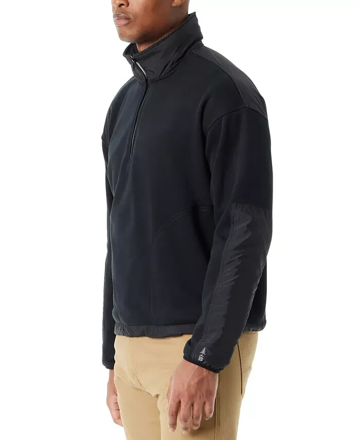 BASS OUTDOOR Regular-Fit Convertible Hood 1/4-Zip Sweatshirt Mens S Black Beauty