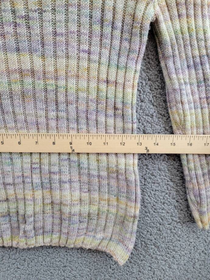 VANESSA BRUNO Arielle Wool Blend Ribbed Crewneck Sweater Womens S Multi Pullover