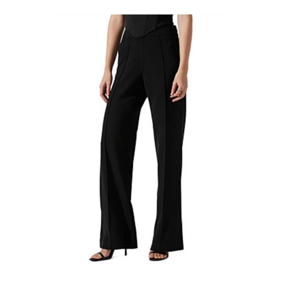 ASTR The Label Madison High Rise Wide Leg Straight Leg Pants Women's XS Black