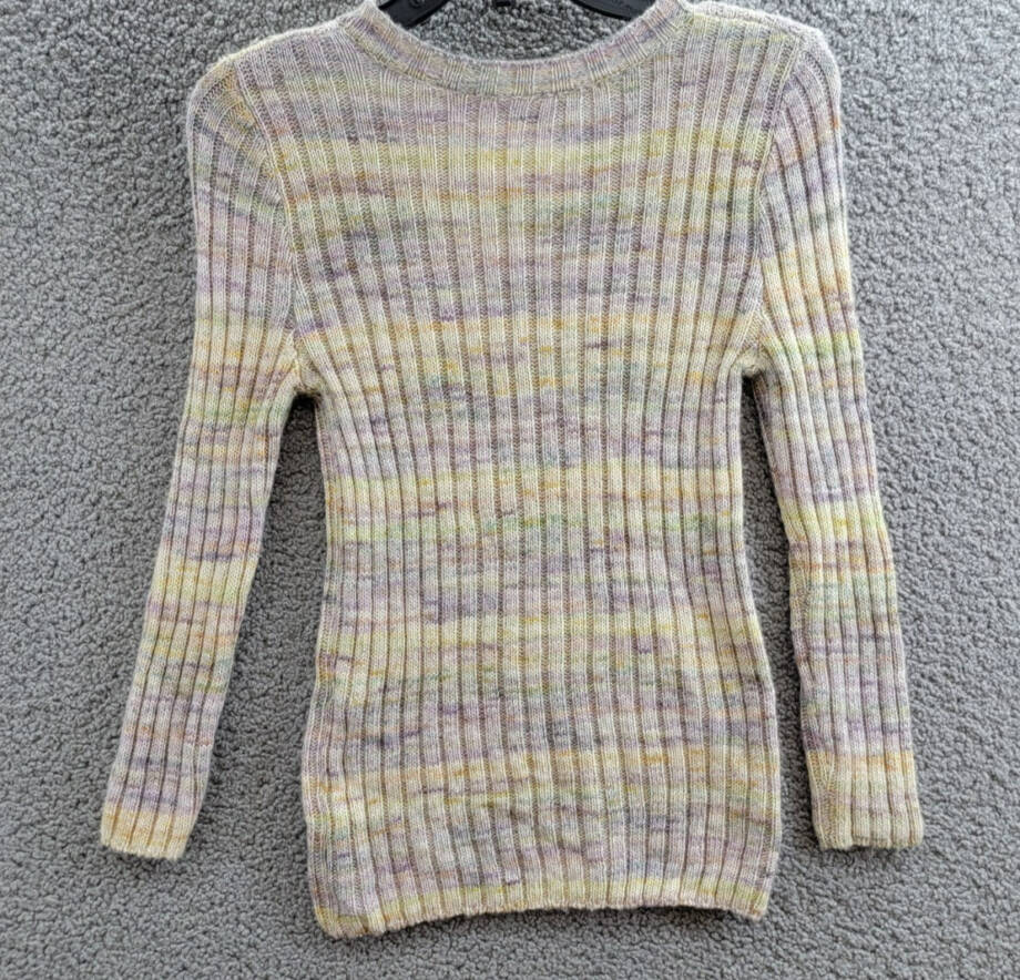 VANESSA BRUNO Arielle Wool Blend Ribbed Crewneck Sweater Womens S Multi Pullover