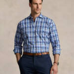 Polo Ralph Lauren Big & Tall Plaid Stretch Poplin Shirt Men's XLT Blue Multi L/S