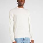 Matinique Margrate Merino Sweater Men's M Off White Melange Round Neck Pullover