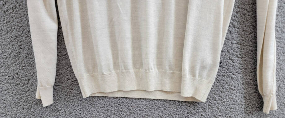 Matinique Margrate Merino Sweater Men's M Off White Melange Round Neck Pullover
