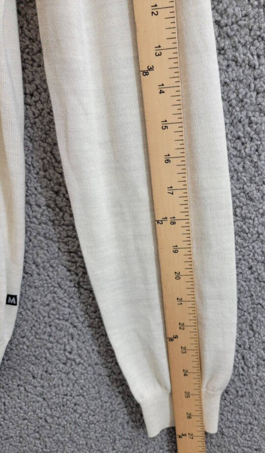 Matinique Margrate Merino Sweater Men's M Off White Melange Round Neck Pullover