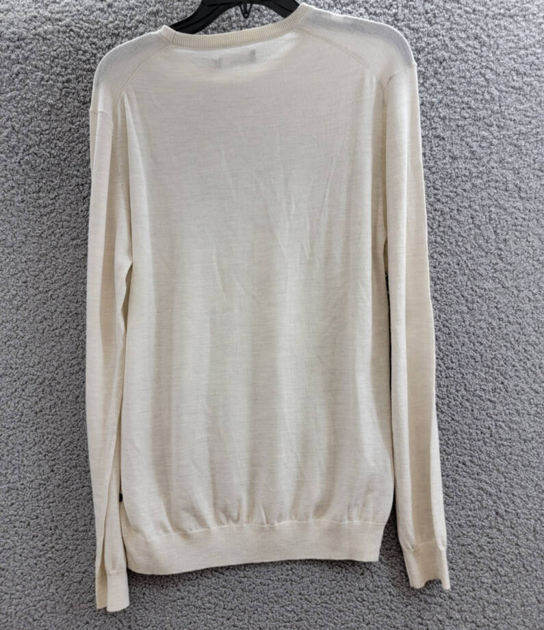 Matinique Margrate Merino Sweater Men's M Off White Melange Round Neck Pullover