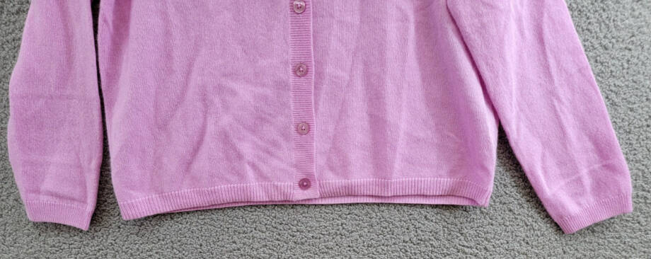 C by Bloomingdale's Cashmere Long Sleeve V-Neck Cardigan Women's S Rose Quartz