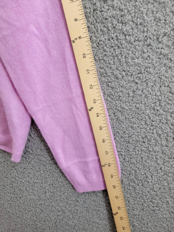 C by Bloomingdale's Cashmere Long Sleeve V-Neck Cardigan Women's S Rose Quartz