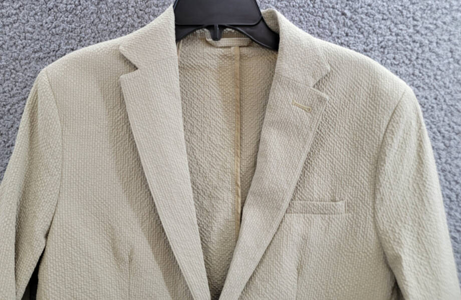 Alfani Classic-Fit Textured Seersucker Jacket Men's S Twill Notch Lapel L/S