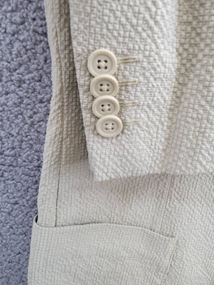 Alfani Classic-Fit Textured Seersucker Jacket Men's S Twill Notch Lapel L/S