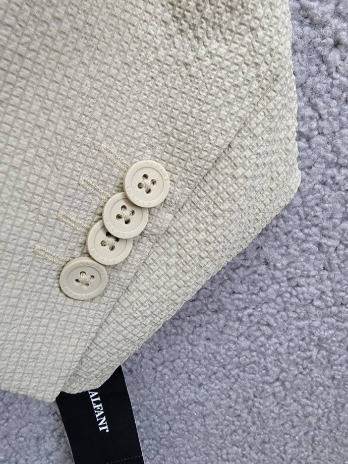 Alfani Classic-Fit Textured Seersucker Jacket Men's S Twill Notch Lapel L/S