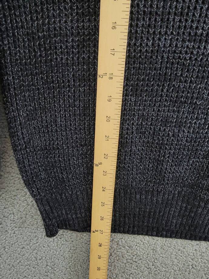 Bass Outdoor Quarter-Zip Long Sleeve Pullover Patch Sweater Men's S Black Beauty