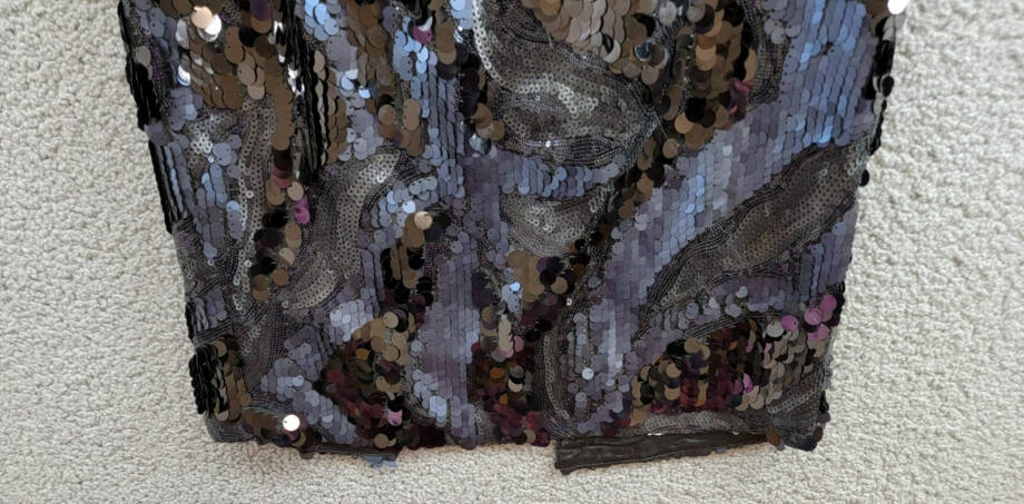 Ramy Brook Stanley Donnelly Sequin Midi Skirt Women's 4 Black Back Zip Closure