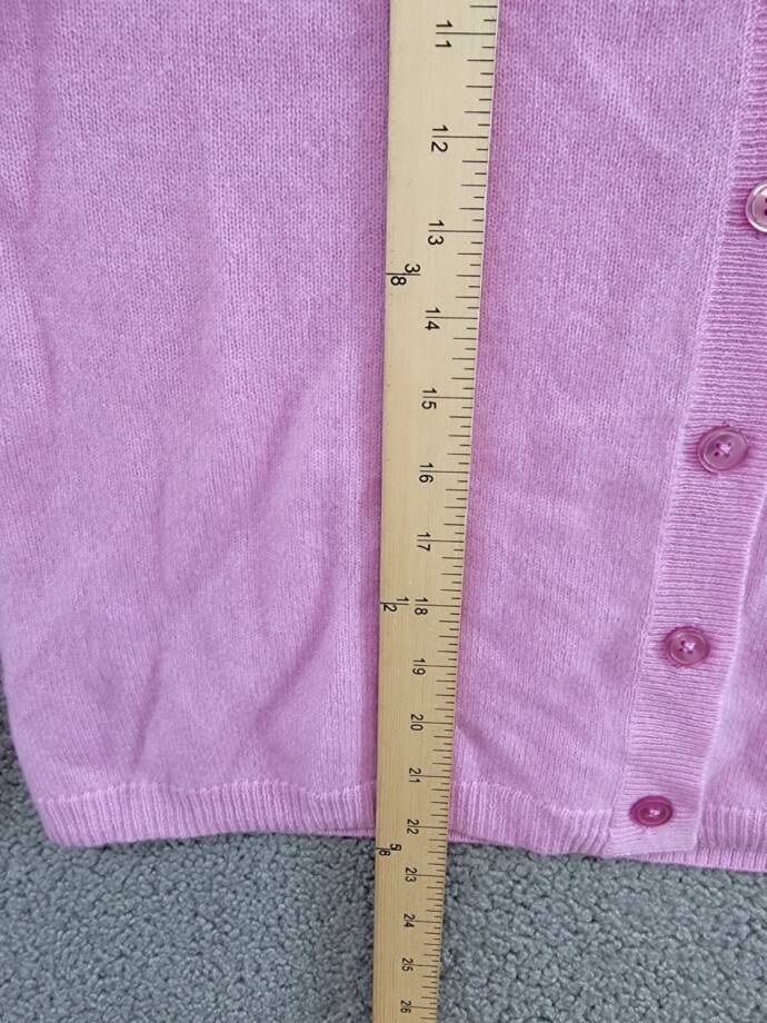 C by Bloomingdale's Cashmere Long Sleeve V-Neck Cardigan Women's S Rose Quartz