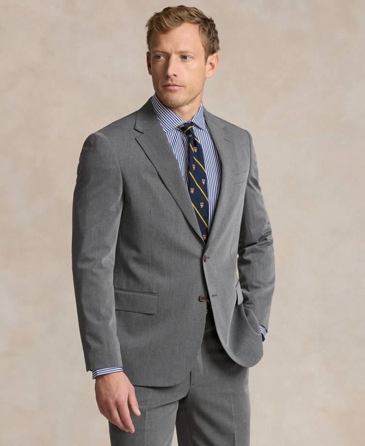 Polo Ralph Lauren Single-Breasted Twill Sport Coat Men's 48R Grey Notch Lapel