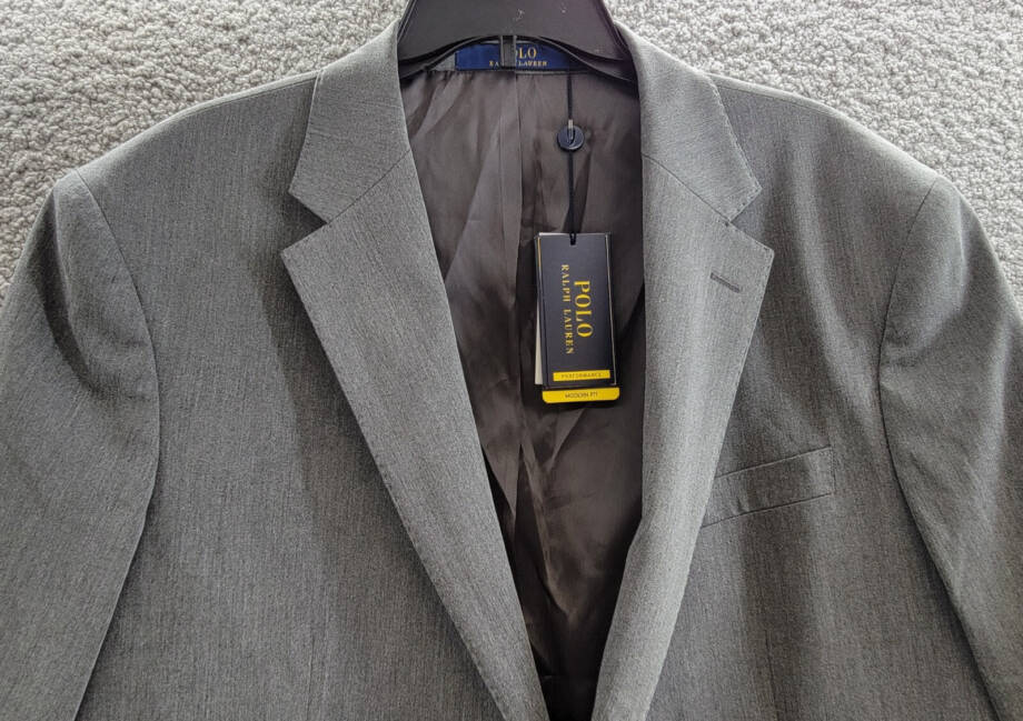 Polo Ralph Lauren Single-Breasted Twill Sport Coat Men's 48R Grey Notch Lapel