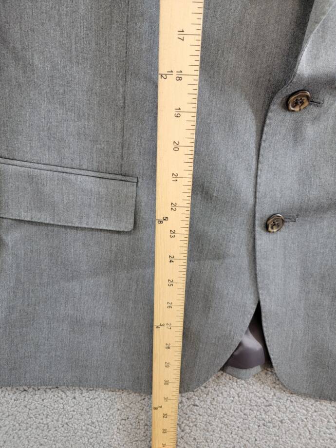 Polo Ralph Lauren Single-Breasted Twill Sport Coat Men's 48R Grey Notch Lapel
