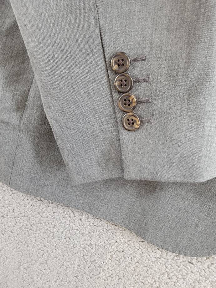 Polo Ralph Lauren Single-Breasted Twill Sport Coat Men's 48R Grey Notch Lapel