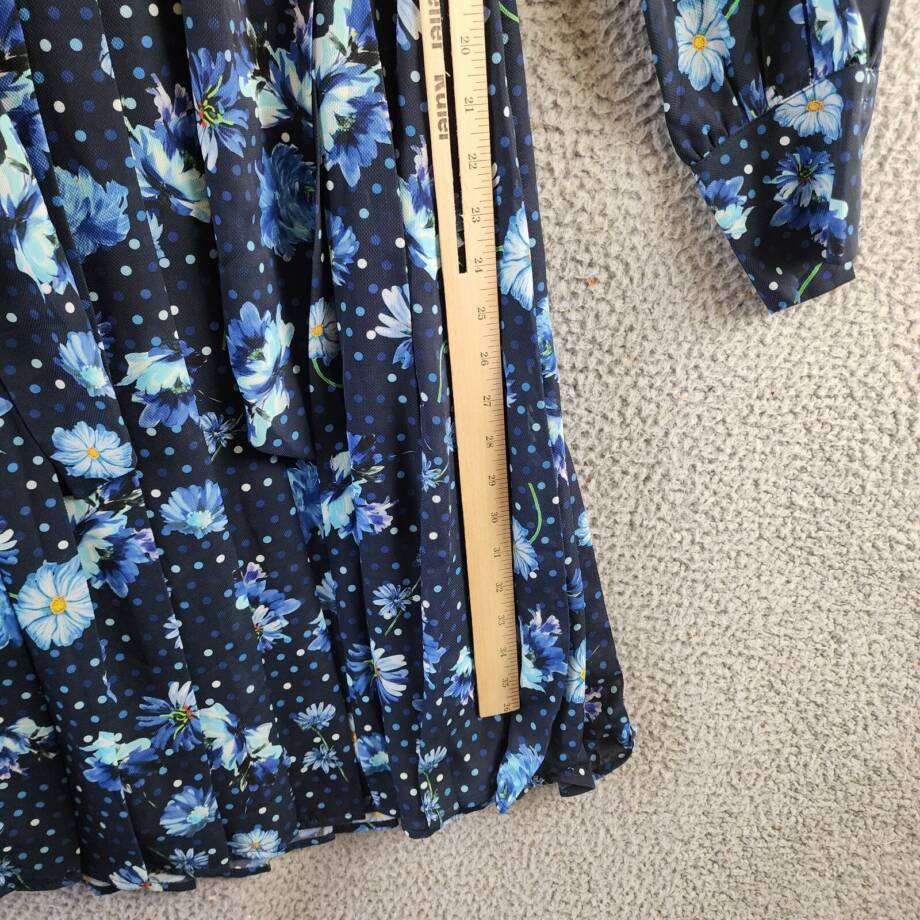 Gracia Belted Mini Dress Women's M Black Multi Floral Scarf Neck Long Sleeve