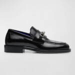 Burberry Leather Barbed Penny Loafers Men's 42 Black Slip On Closure