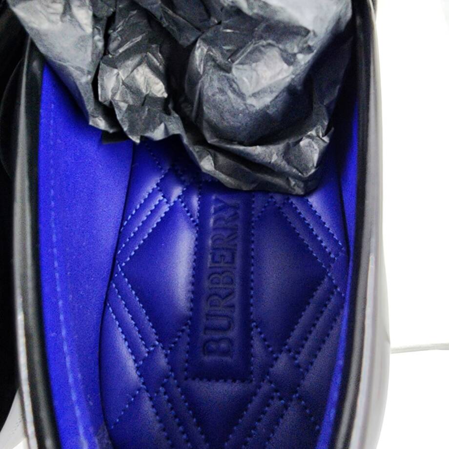 Burberry Leather Barbed Penny Loafers Men's 42 Black Slip On Closure