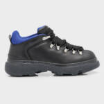 Burberry Black Leather Ankle-High Lace-Up Trek Boots Men's 45 Black