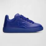 Burberry Leather Box Low-Top Sneakers Men's 42.5/9.5 US Knight Round Toe Lace Up