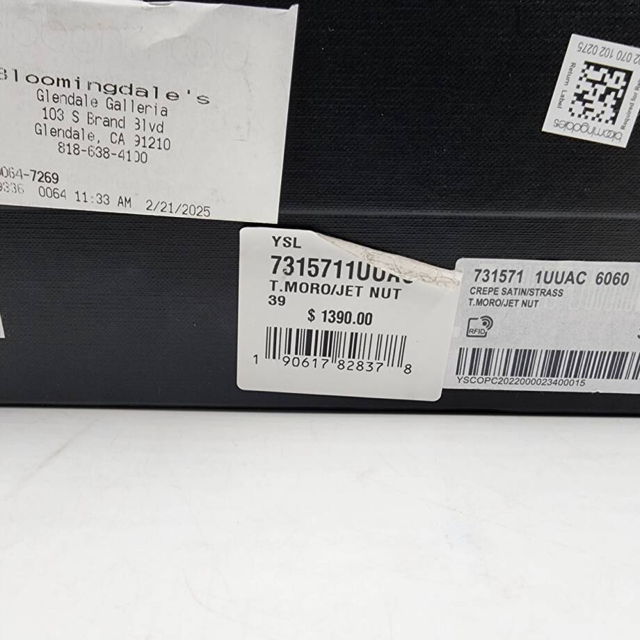 Saint Laurent Ava Embellished High Heel Sandals Women's 39/9 US Chocolate