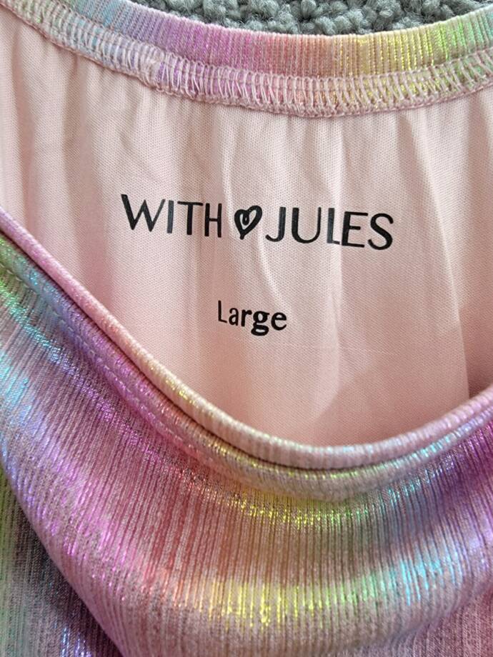 With Jules Ruched Square-Neck Mesh Dress Big Girls L Multi Short Sleeve Pullover