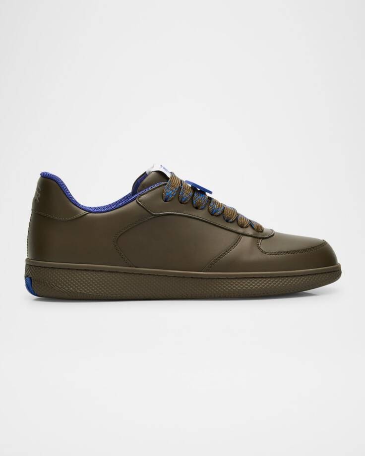 Burberry Terrace Leather Low-Top Sneakers Men's 41/8 US Loch Round Toe Lace Up
