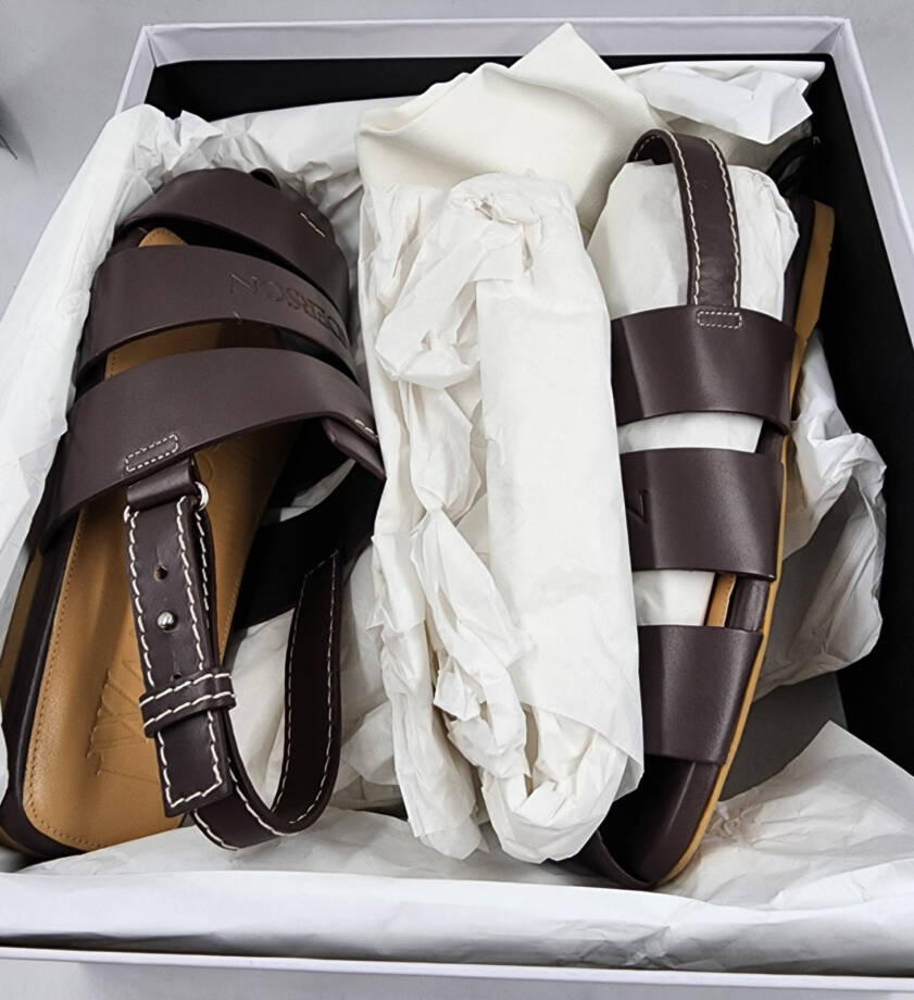 JW Anderson Buckled Fisherman Sandals Men's 41/8 US Dark Brown Buckled Closure