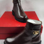 Valentino Garavani VLogo Locker 40MM Ankle Boots Women's 36/6 US Dark Brown