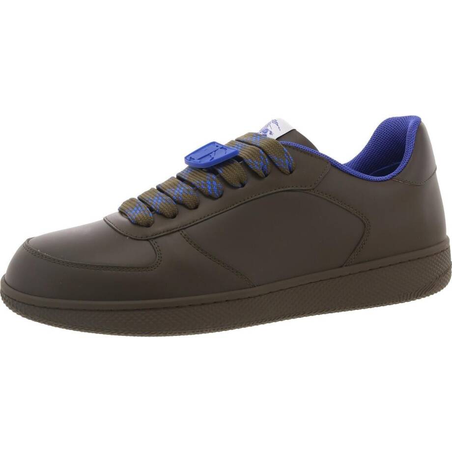 Burberry Terrace Leather Low-Top Sneakers Men's 43.5/10.5 US Loch Round Toe