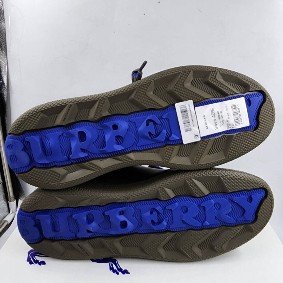 Burberry Terrace Leather Low-Top Sneakers Men's 43.5/10.5 US Loch Round Toe