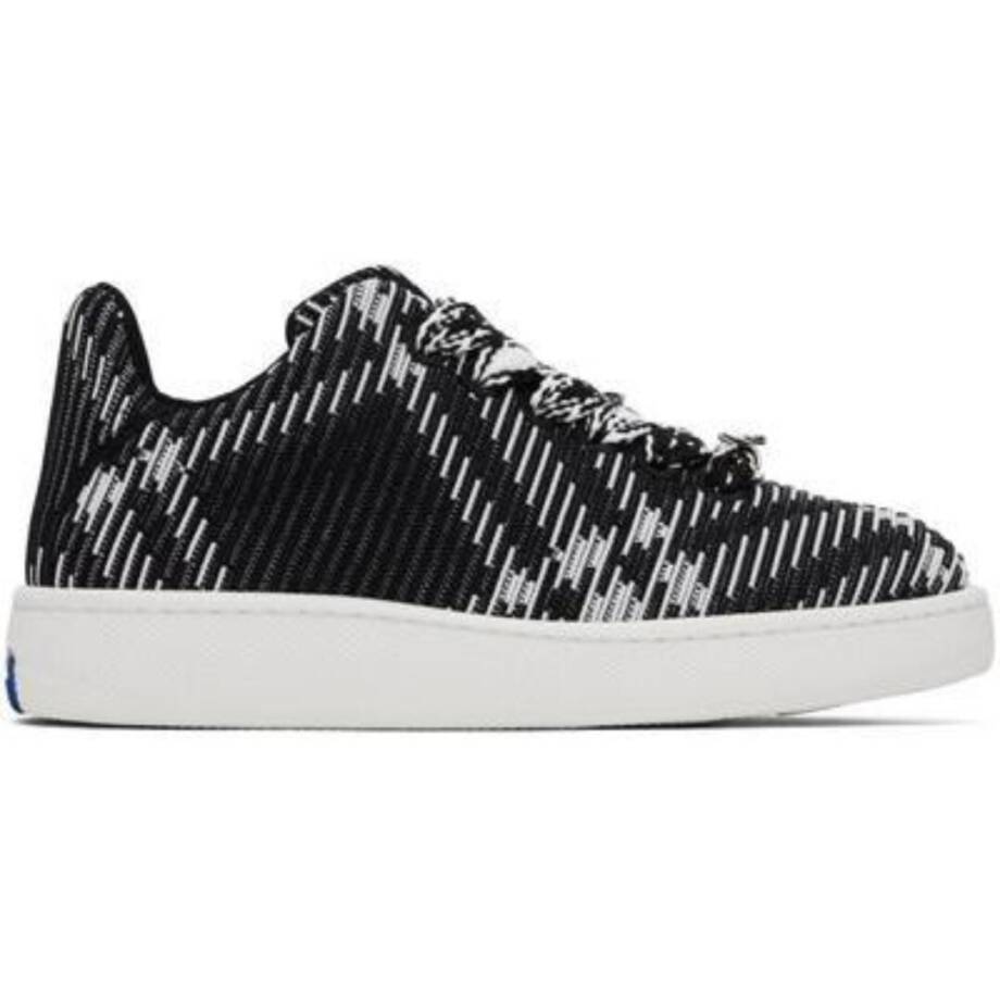 Burberry Check Knit Box Low-Top Sneakers Men's 46/13 US Black/White Lace Up