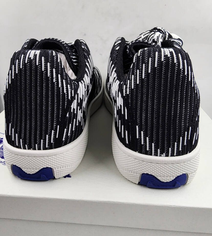 Burberry Check Knit Box Low-Top Sneakers Men's 46/13 US Black/White Lace Up