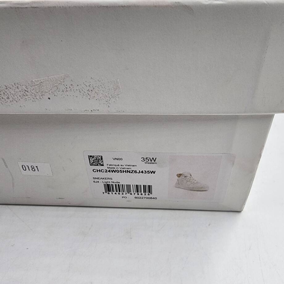 Chloé Lauren High Top Sneakers Women's 35/5 US Light Nude Lace Up Closure